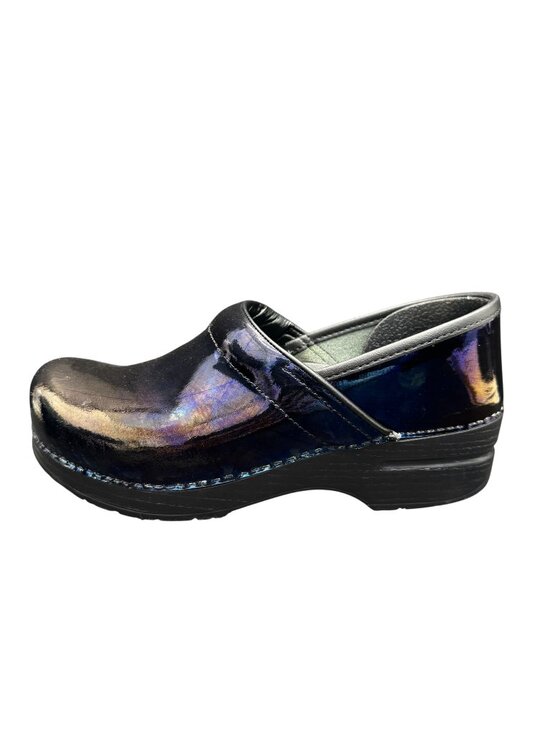 Dansko Shoes - Dansko Professional Clogs Women's Patent Iridescent Blue Slip-Resistant, Sz 38
